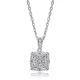 Geometric Square Shiny Baguette 925 Silver Necklace