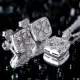 Geometric Square Shiny Baguette 925 Silver Necklace