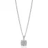Geometric Square Shiny Baguette 925 Silver Necklace