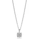 Geometric Square Shiny Baguette 925 Silver Necklace