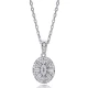 Oval Shape Baguette 925 Sterling Silver Necklace