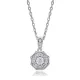 Round Shape Shiny Baguette Stone Charm Necklace For Woman 925 Sterling Silver Jewelry Round Shape Shiny Baguette Stone Charm Necklace For Woman 925 Sterling Silver Jewelry