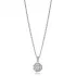 Round Shape Shiny Baguette Stone Charm Necklace For Woman 925 Sterling Silver Jewelry