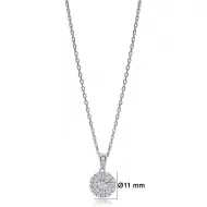 New Round Shiny Baguette For Woman 925 Silver Necklace