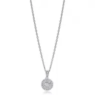 New Round Shiny Baguette For Woman 925 Silver Necklace