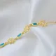 Star Baguette Shape Turquoise Sterling Silver Bracelet | 925 Sterling Silver Wholesale | Sade Silver Star Baguette Shape Turquoise Sterling Silver Bracelet - Sade 925 Silver Jewelry