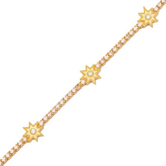 Unique Star Design Shiny Zircon Stone Tennis Bracelet For Woman 925 Sterling Silver Jewelry Unique Star Design Shiny Zircon Stone Tennis Bracelet For Woman 925 Sterling Silver Jewelry