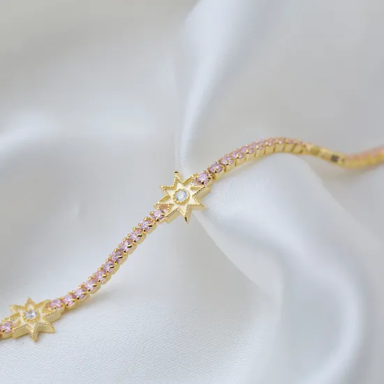 Unique Star Design Shiny Zircon Stone Tennis Bracelet For Woman 925 Sterling Silver Jewelry Unique Star Design Shiny Zircon Stone Tennis Bracelet For Woman 925 Sterling Silver Jewelry