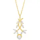 Pearl With Marquise CZ Ivy 925 Sterling Silver Necklace