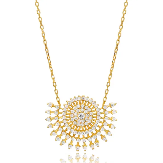 Unique Design Clear Zircon Stone Charm Necklace For Woman 925 Sterling Silver Jewelry
