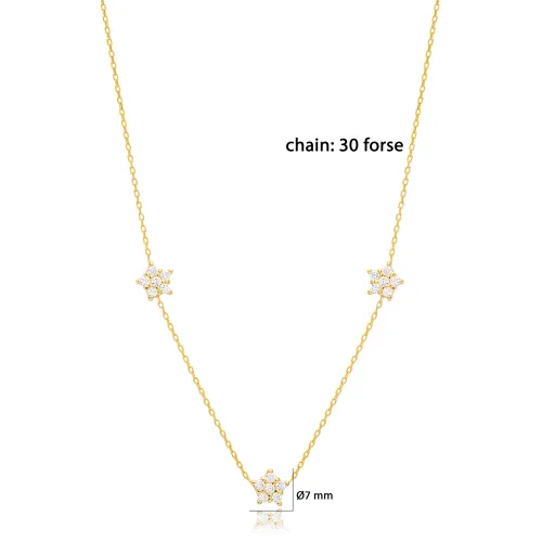 Cute Star Design Zircon Stone Shaker Necklace For Woman 925 Sterling Silver Jewelry