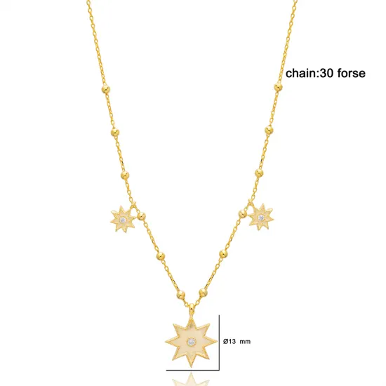 Star Ball Chain 925 Sterling Silver Necklace Star Ball Chain 925 Sterling Silver Necklace