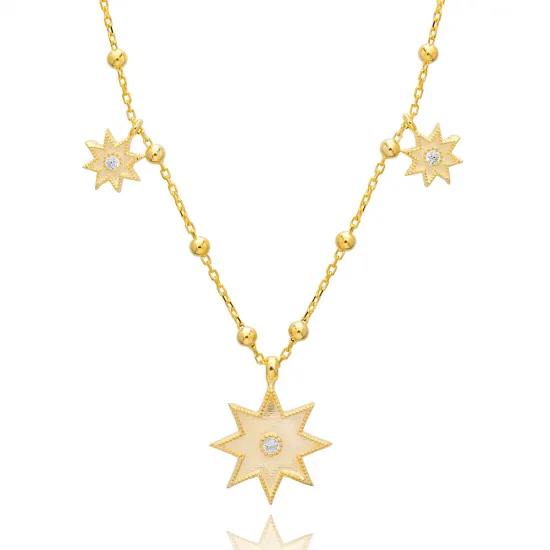 Star Ball Chain 925 Sterling Silver Necklace Star Ball Chain 925 Sterling Silver Necklace