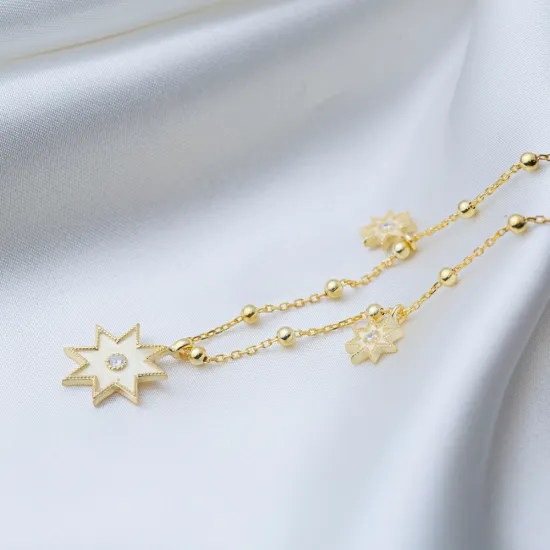 Star Ball Chain 925 Sterling Silver Necklace Star Ball Chain 925 Sterling Silver Necklace