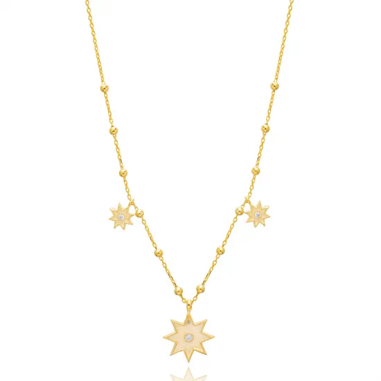 Star Ball Chain 925 Sterling Silver Necklace Star Ball Chain 925 Sterling Silver Necklace