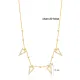Geometric Triangle Ball Chain CZ Shaker Silver Necklace