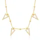 Geometric Triangle Ball Chain CZ Shaker Silver Necklace