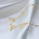 Geometric Triangle Ball Chain CZ Shaker Silver Necklace