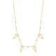 Geometric Triangle Ball Chain CZ Shaker Silver Necklace