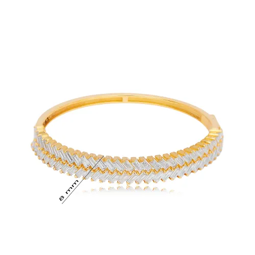 Clear Single Row CZ 6 by 5cm 925 Sterling Silver Bangle Clear Single Row CZ 6 by 5cm 925 Sterling Silver Bangle
