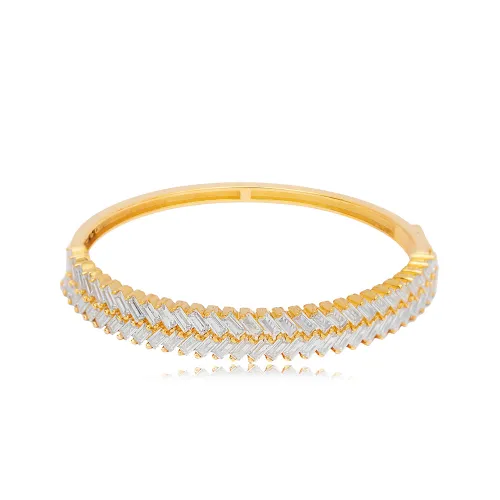 Clear Single Row CZ 6 by 5cm 925 Sterling Silver Bangle
