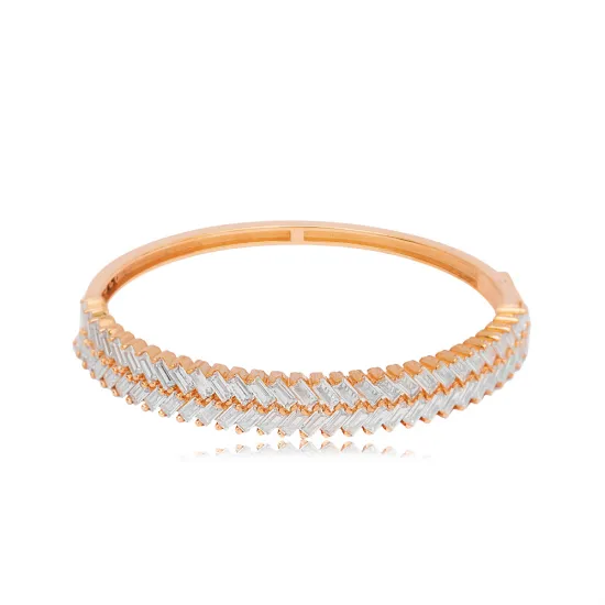 Clear Single Row CZ 6 by 5cm 925 Sterling Silver Bangle Clear Single Row CZ 6 by 5cm 925 Sterling Silver Bangle