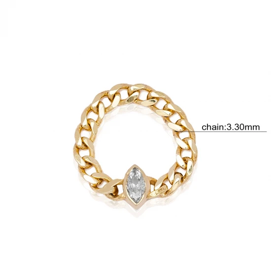 Chain Marquise Cut CZ Cluster 925 Sterling Silver Ring Chain Marquise Cut CZ Cluster 925 Sterling Silver Ring