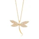 Dragonfly Clear CZ For Woman Sterling Silver Necklace