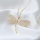 Dragonfly Clear CZ For Woman Sterling Silver Necklace