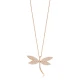 Dragonfly Clear CZ For Woman Sterling Silver Necklace