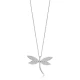 Dragonfly Clear CZ For Woman Sterling Silver Necklace