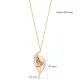 Tulip Flower Round Cut Mix With Ruby CZ Silver Necklace