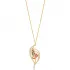 Tulip Flower Round Cut Mix With Ruby CZ Silver Necklace