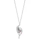 Tulip Flower Round Cut Mix With Ruby CZ Silver Necklace