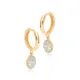Round Shape Clear CZ Dangle Handmade925 Silver Earrings