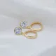 Round Shape Clear CZ Dangle Handmade925 Silver Earrings