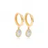 Round Shape Clear CZ Dangle Handmade925 Silver Earrings