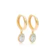 Round Shape Clear CZ Dangle Handmade925 Silver Earrings