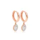 Round Shape Clear CZ Dangle Handmade925 Silver Earrings