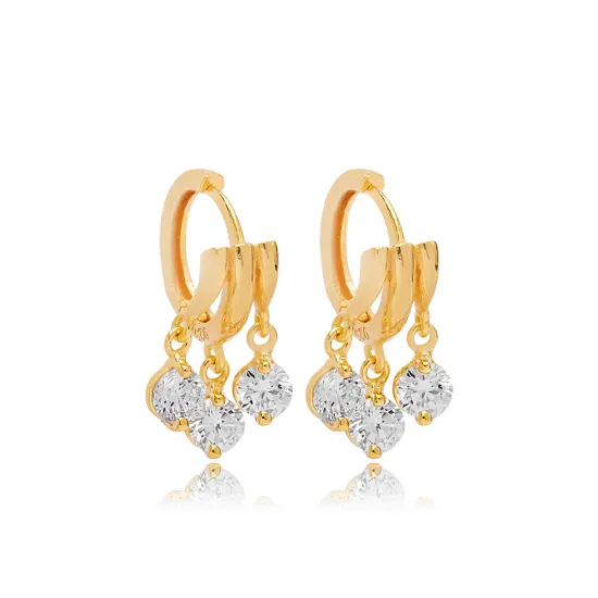 Shaky Clear CZ 925 Sterling Silver Earrings Shaky Clear CZ 925 Sterling Silver Earrings