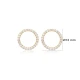Hollow Round Shape CZ 925 Sterling Silver Earrings