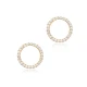 Hollow Round Shape CZ 925 Sterling Silver Earrings