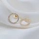 Hollow Round Shape CZ 925 Sterling Silver Earrings