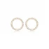Hollow Round Shape CZ 925 Sterling Silver Earrings