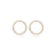Hollow Round Shape CZ 925 Sterling Silver Earrings
