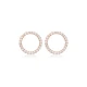 Hollow Round Shape CZ 925 Sterling Silver Earrings