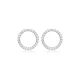 Hollow Round Shape CZ 925 Sterling Silver Earrings