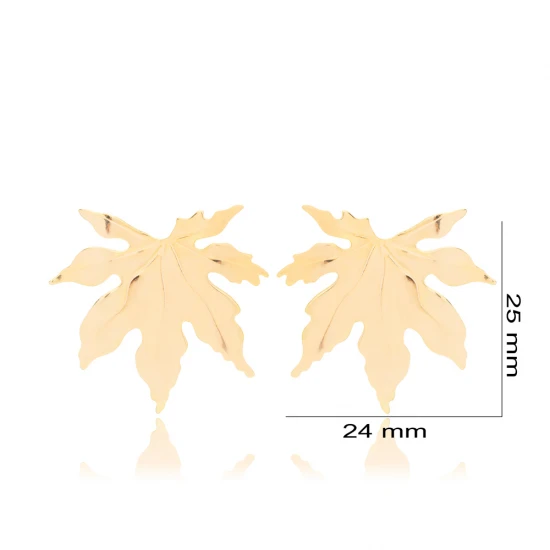 Turkish Plain Leaf 925 Sterling Silver Earrings