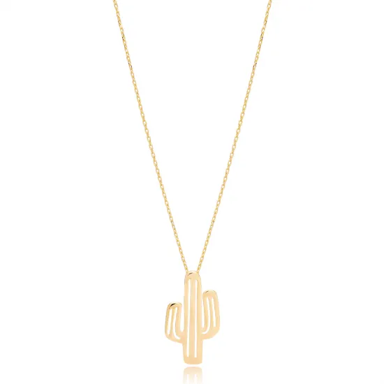 Minimalist Plain Cactus 925 Sterling Silver Necklace Minimalist Plain Cactus 925 Sterling Silver Necklace