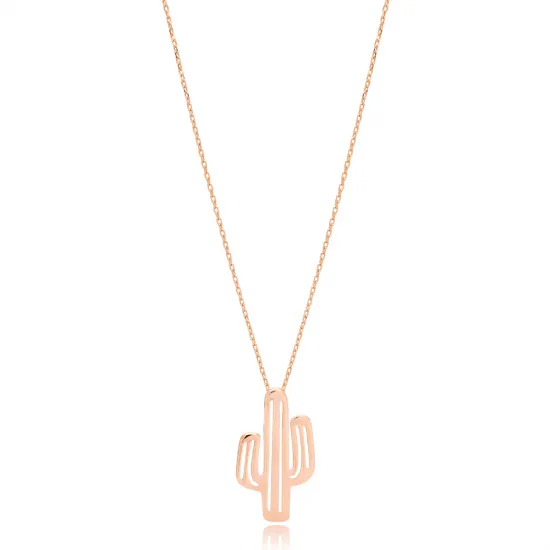 Minimalist Plain Cactus 925 Sterling Silver Necklace Minimalist Plain Cactus 925 Sterling Silver Necklace